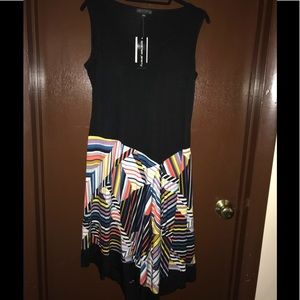 Striped Print Sleeveless Tank Dress